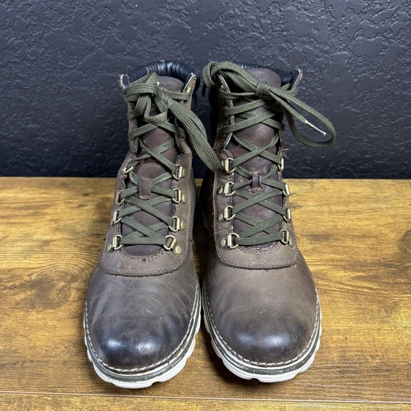 Timberland Boots Women's 8M Brown Leather Hiking Lace Up Padded Collar Lug Sole - Picture 2 of 7